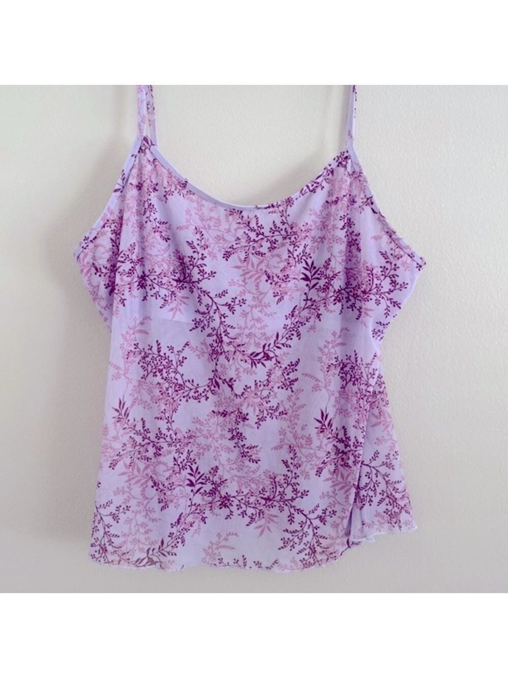Y2K vintage Jones New York mesh floral cami top
